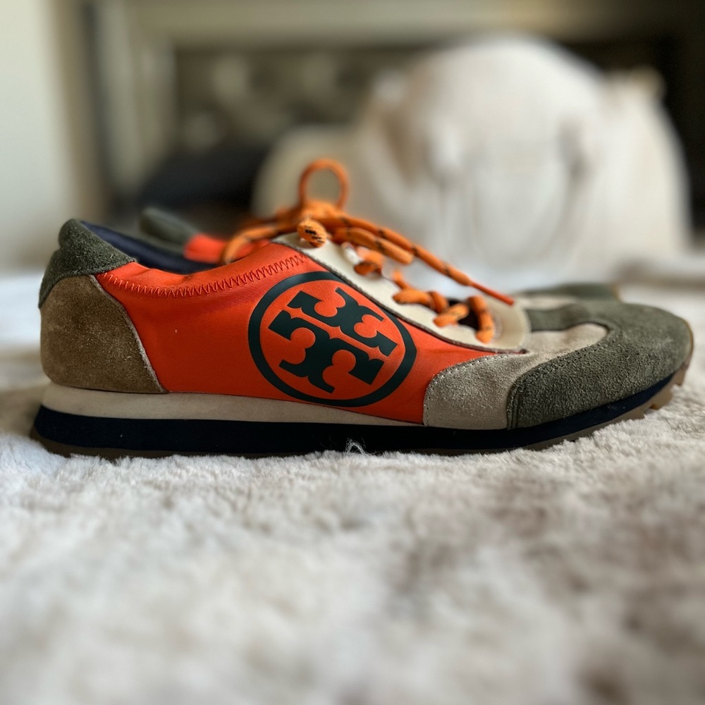 Tory Burch Orange and Green Shoes